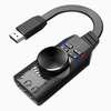 PLEXTONE GS3 USB 7.1CH Computer Game Sound Card with Volume Knob External Gaming Audio Card 3.5mm USB Adapter Plug and P