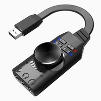 PLEXTONE GS3 USB 7.1CH Computer Game Sound Card with Volume Knob External Gaming Audio Card 3.5mm USB Adapter Plug and P