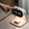 Portable Bedroom Touch Control Bedside Table Lamp Dimmable Digital Alarm Clock Wireless Charging Station for Bedroom,  Be