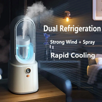 Portable Bladeless Fan With Night Light Spray Air Cooler Air Humidifier Six Speed Wind Adjustment USB Fan Desktop Fan Si