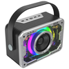 Portable Bluetooth Speaker Home Wireless Karaoke Speaker Outdoor 360 Stereo Subwoofer With LED Flashing Teeth Metal Subw