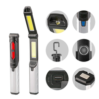 Portable COB LED Flashlight USB Rechargeable Work Light Magnetic Lanterna Hanging Lamp with Built-in Battery Camping Tor