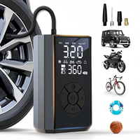 Portable Cordless Electric Air Compressor Pump with LED Emergency Light USB Rechargeable Fits for Car Tires Bicycles and