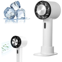 Portable Mini Handheld Ice Compress Fan USB Rechargeable 2200mAh Battery 3 Speed Settings Lightweight for Home Office Tr