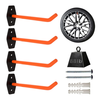 Professional Grade Garage Hooks Heavy Duty Wall Mount Hooks Slip-Proof Folding Ladder Tire Metal Garage Hooks