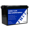 PWOD 12.8V 320Ah 3840Wh Mini LiFePO4 Battery Storage Box RV & Boat Lithium Battery Built-in BMS IP65 Protection