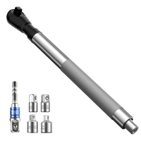 Rafford 1/2 Inch Heavy Duty Extension Wrench 17 Inch Alloy Steel Impact Design 5 Versatile Adapters Tight Spaces Automot