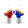 Red & Blue Mini Noise Canceling Hearing Earbuds In-Canal Earphones Headset Sound Amplifier For The Elderly