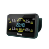 RedrRover Car Large LCD Screen TPMS Tire Pressure Monitoring System Solar Charging Time Display with 4 Sensors