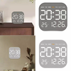 Remote Control Digital Wall Clock LED Alarm Clock Metal Brushed Texture Large Display Screen Home Office Bedroom
