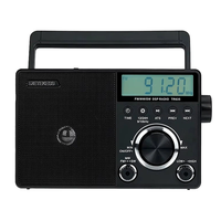 Retekes TR635 Radio Portable AM FM SW Shortwave Radio Multiband Radio Battery Operated Big Speaker LCD Display Clock for