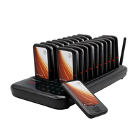 Retekess TD173 1-to-20 Restaurant Pager Wireless Call Queuing System One-Click Mute Vibrator CoasterBell for Food Truck