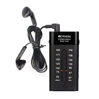 RETEKESS TR107 Portable Mini Pocket Radio AM FM Dual Band 3V Battery Powered Stereo Bass Boost Earphone Included
