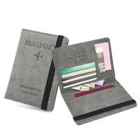 RFID Anti-theft Passport Holder PU Leather Flightticket ID Cards Protection Cover Multi-function Travel Money Clip