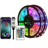 RGB LED Strip Kit 5050 Bluetooth Remote Control 5V 30 LEDs/m Adhesive Flexible Cuttable Strip Lights IP20 for Home Decor