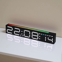 RGB Light Table Clock LED Alarm Clock Speaker Display Colorful 3 Levels Brightness Dual Mode LED Lamp Strip Rhythm Picku