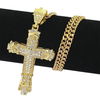 Rhinestone Cross Pendant Necklace Charm Shiny Zircon Cross Necklace for Men Women Hiphop Necklaces Fashion Jewelry Gifts