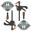 Right Angle Clamp Set 2-Pack 90° Aluminum Clamps with 6-Inch Bar Clamps Ergonomic Handle for Woodworking Aligning Drilli