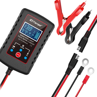 RJTianye 6V 12V 2A Car Smart Battery Charger ASE Adapter Automatic Float Charge Motorcycle Lawn Mower Tractor Lead Acid