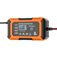 RJtianye Battery Charger AC 110-230V 50-60Hz Lithium Iron Phosphate for 12V 4Ah-150Ah Car Motorcycle Batteries Orange