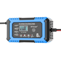 RJtianye Battery Charger AC 110-230V 50-60Hz Lithium Iron Phosphate for 12V 4Ah-150Ah Motorcycle Car Batteries Blue