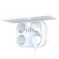 RRTEAVEL HHT105 16A Wall Switch Socket with Tray 4AC+3USB Port Universal Convertion EU Outlet with Controllable Light Ho