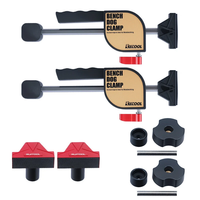 RUITOOL 19mm 20mm MFT Workbench Woodworking Clamps Set with 2 PCS Clamps and 2 PCS Bench Dogs for for 3/4 Inch 19mm Work