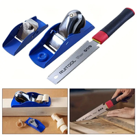 RUITOOL Hand Planer Set 3PCS Iron Body Manual Woodworking Tools with Mini Japanese Saw TPI 17 Flat Bottom Trimming Plane