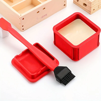 RUITOOL Silicone Glue Brush Kit Non Stick Adhesive Applicator Easy Clean Black Bristles Storage Pod for Woodworking Arts