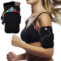Running Black Grey Arm Bag Adjustable High Capacity Lightweight Waterproof Sports Bag for Workout Fitness Cycling