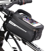 RZAHUAHU Bicycle Bag Frame Front Tube Cycling Bike Phone Mount Bag Waterproof Phone Case Holder 6.5 Inches Touchscreen B