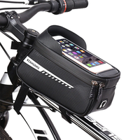 RZAHUAHU Bicycle Bag Frame Front Tube Cycling Bike Phone Mount Bag Waterproof Phone Case Holder 6.5 Inches Touchscreen B