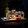 SafeWork 1/64 RC Car Double-Layer Simulated Parking Garage Model Parking Lot With Lights Diy Scene Decoration