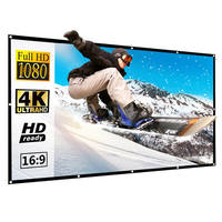 SALANGE Projector Screen 16:9 Portable Projection Screen 100/120/150 Inch Outdoor HD Movie Screen Foldable Cinema Screen