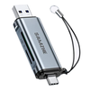 SAMZHE CRS22 USB3.2Gen1 Card Reader USB-A&Type-C Dual Interface OTG Adapter Dongle 5Gbps High Speed SD/TF Dual Slot for