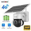 SECTEC 4G Solar Floodlight Camera 3MP HD Surveillance Cam Motion Detection Color Night Vision Two-way Audio IP66 Waterpr