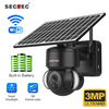 SECTEC Smart WiFi Solar Floodlight Camera Outdoors 3MP HD Surveillance Cam Motion Detection Color Night Vision Two-way A