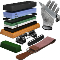 Sharpening Stone Set Premium 4 Side Grit 400/1000 3000/8000 Whetstone Sharpener Non-Slip Base Honing Guide Angle Guide F