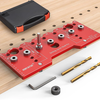 Shelf Pin Jig and Hinge Jig Two-In-One Aluminum Alloy 1/4in and 5mm Drill Bits All-Metal Cabinet Hardware Drill Guide