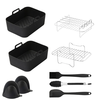 Silicone Air Fryer Accessory Set 8 Inch Silicone Liner Basket with Gloves Grill Brush Reusable Oven Accessory Air Fryer
