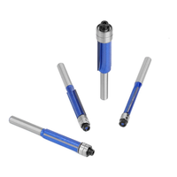 Silver Blue Double Bearing Router Bit Trimming Knife Woodworking Milling ToolsDouble-edged Trimming Machine Blade