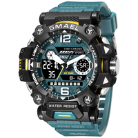 SMAEL Men LED Luminous Waterproof Sports Digital Dual Display Watch Multifunctional Outdoor Calendar Alarm Watch