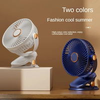 Small Desk Fan Portable USB Car Fan LED Camping Light with Clip Fan Strong Airflow 360 Rotate Speeds Night Light for Car