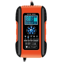 Smart Fully Automatic Touch Screen Digital Display Car Battery Charger 12V/24V 10A EU Standard W/ Temperature Compensati