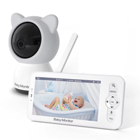 Smart WiFi Baby Monitor 5 Inch LCD Babyphone Video Camera Mobile App Control PTZ HD Night Vision Two-Way Audio Lullabies