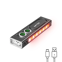 SMILING SHARK Multifunctional Type-C Rechargeable Flashlight With Green Beam Light UV Light and Side Lights Waterproof w