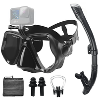 Snorkeling Gear For Adults 3 in 1 Adult Snorkel Set with Camera Mount &Earplugs 100% Dry Top Anti-Fog No Leak Profession