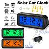 Solar Car Digital Clock Date Week Temperature Humidity LCD Backlit Display for Dashboard Car Clock Automobiles Internal