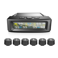 Solar Car TPMS Tire Pressure Monitoring System Automatic Safety Alarm System Tire Temperature Monitoring with 6 Sensors