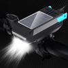 Solar Charging Bike Headlight 1000Lm Super Brightness 3000mAh Battery Display Waterproof 6 Light Modes Warning Flashligh